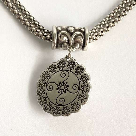Brighton Silver Necklace with Ornate Round Pendant - Picture 4 of 9